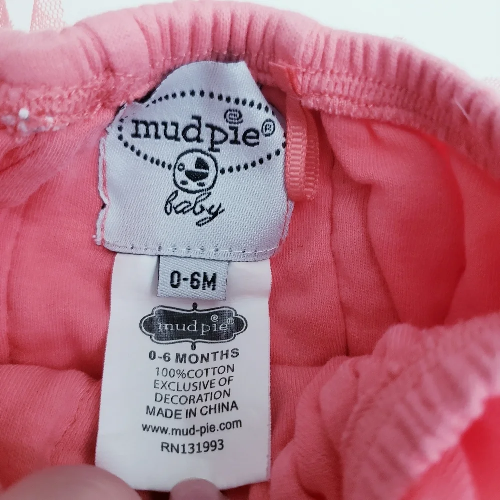 Mud Pie Coral Pink Chiffon Diaper Cover